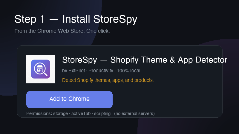 Install StoreSpy from the Chrome Web Store